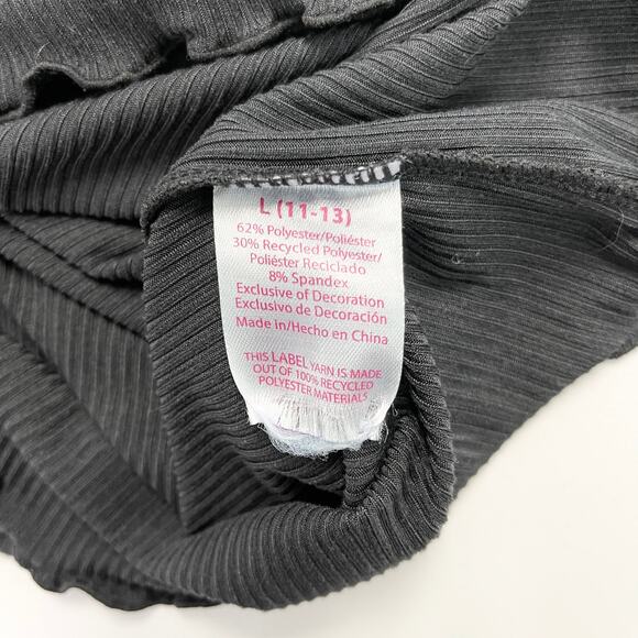 No Boundaries Juniors Top‎ Size L Lace Trim Ribbed Girly Grunge Emo Edgy Y2K - Picture 8 of 11